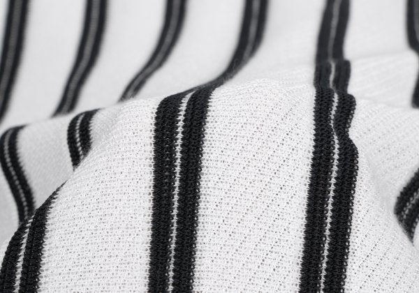 ARMANI COLLEZIONI Rayon Cotton Stripe Knit White Size 52