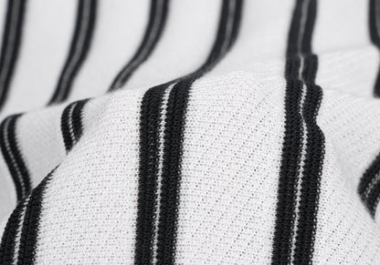 ARMANI COLLEZIONI Rayon Cotton Stripe Knit White Size 52
