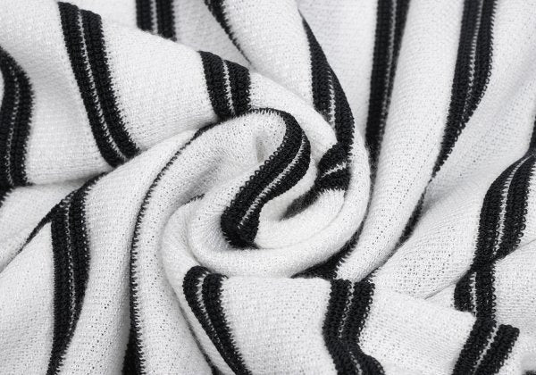 ARMANI COLLEZIONI Rayon Cotton Stripe Knit White Size 52