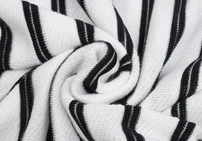 ARMANI COLLEZIONI Rayon Cotton Stripe Knit White Size 52