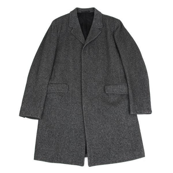 Theory Wool Blend Kersey Chesterfield Coat Black Size 42