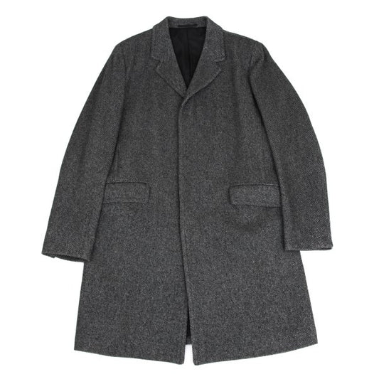 Theory Wool Blend Kersey Chesterfield Coat Black Size 42
