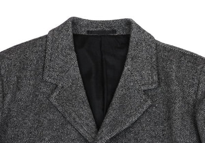Theory Wool Blend Kersey Chesterfield Coat Black Size 42