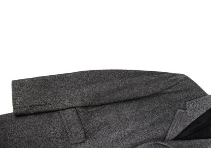 Theory Wool Blend Kersey Chesterfield Coat Black Size 42