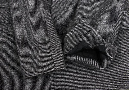 Theory Wool Blend Kersey Chesterfield Coat Black Size 42