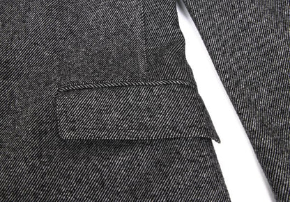 Theory Wool Blend Kersey Chesterfield Coat Black Size 42