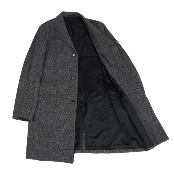 Theory Wool Blend Kersey Chesterfield Coat Black Size 42