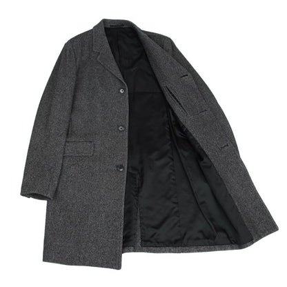 Theory Wool Blend Kersey Chesterfield Coat Black Size 42
