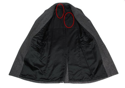 Theory Wool Blend Kersey Chesterfield Coat Black Size 42