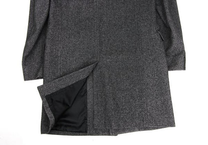 Theory Wool Blend Kersey Chesterfield Coat Black Size 42