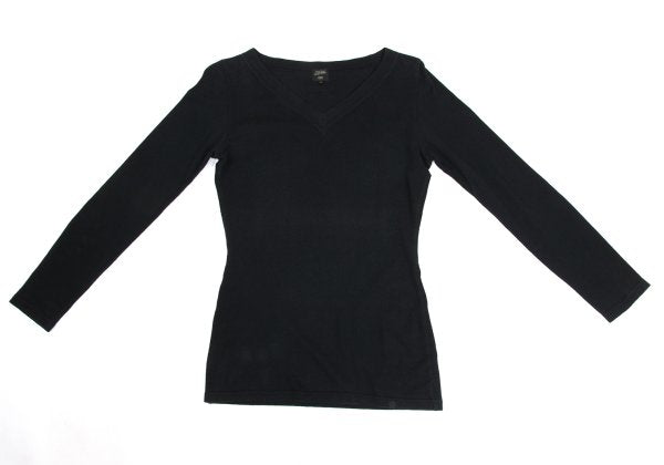 Jean Paul GAULTIER FEMME Cotton V-Neck Top Black Size 40