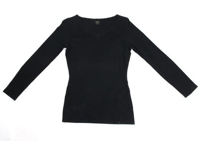 Jean Paul GAULTIER FEMME Cotton V-Neck Top Black Size 40