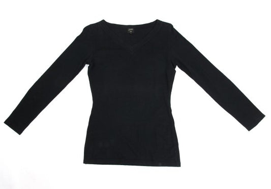 Jean Paul GAULTIER FEMME Cotton V-Neck Top Black Size 40