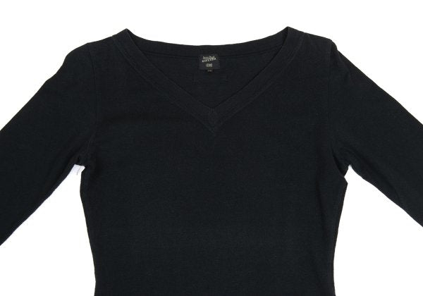 Jean Paul GAULTIER FEMME Cotton V-Neck Top Black Size 40