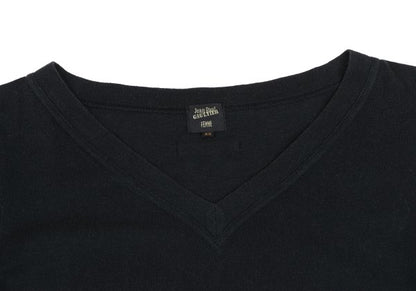 Jean Paul GAULTIER FEMME Cotton V-Neck Top Black Size 40