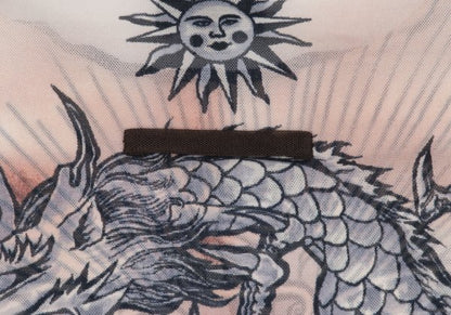 Jean Paul GAULTIER HOMME Tattoo Print Brown Pink Size 48