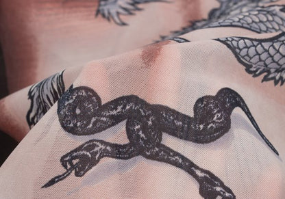Jean Paul GAULTIER HOMME Tattoo Print Brown Pink Size 48