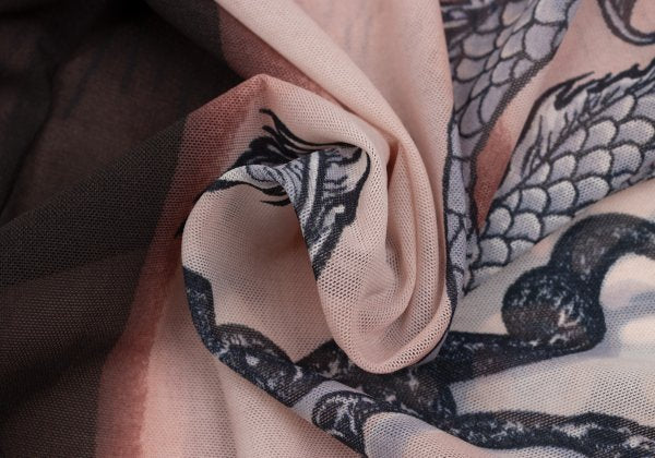 Jean Paul GAULTIER HOMME Tattoo Print Brown Pink Size 48