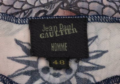 Jean Paul GAULTIER HOMME Tattoo Print Brown Pink Size 48