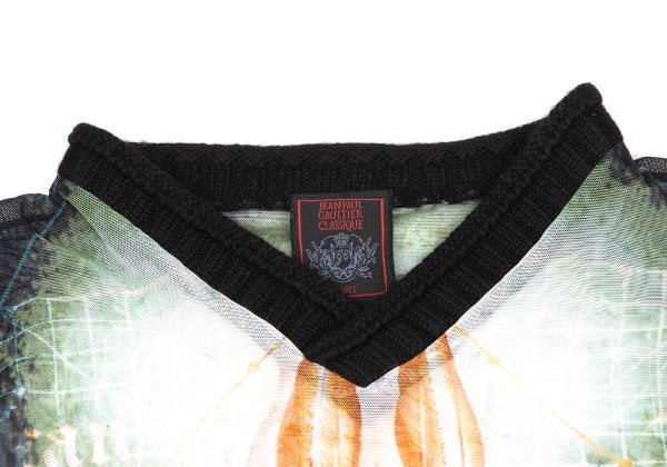 Jean Paul GAULTIER CLASSIQUE Cyber Skull Top Black Size 48
