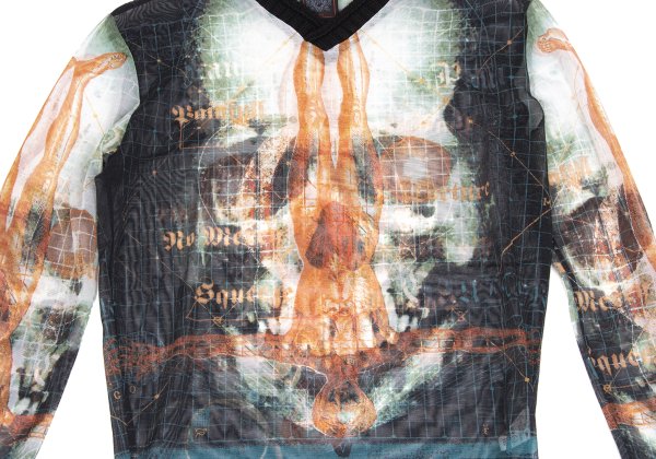 Jean Paul GAULTIER CLASSIQUE Cyber Skull Top Black Size 48