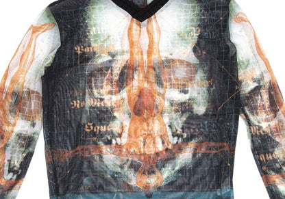 Jean Paul GAULTIER CLASSIQUE Cyber Skull Top Black Size 48