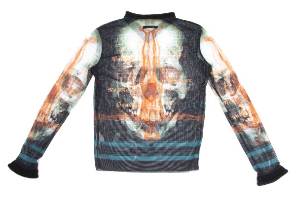 Jean Paul GAULTIER CLASSIQUE Cyber Skull Top Black Size 48