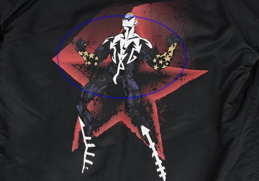 JPG by GAULTIER Superman Print Boa Lined Coat Black Size 48