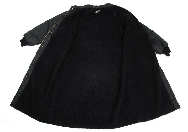 JPG by GAULTIER Superman Print Boa Lined Coat Black Size 48