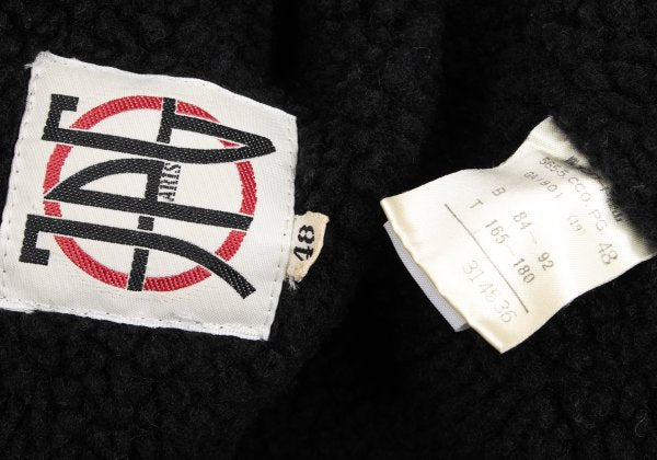 JPG by GAULTIER Superman Print Boa Lined Coat Black Size 48