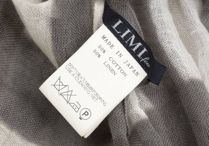 LIMI feu Cotton Linen Check Gray Beige Stole