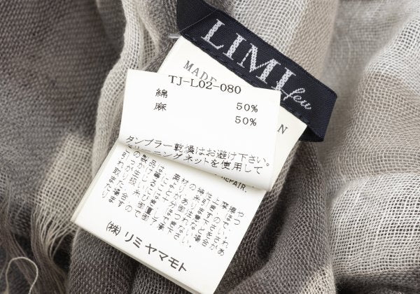 LIMI feu Cotton Linen Check Gray Beige Stole