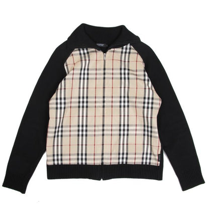 BURBERRY BLACK LABEL Nova Check Zip Sweater Black Size 2