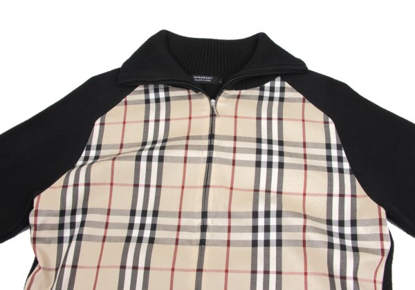 BURBERRY BLACK LABEL Nova Check Zip Sweater Black Size 2