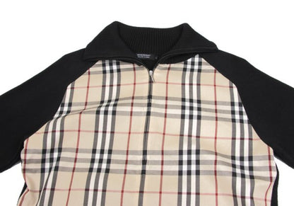 BURBERRY BLACK LABEL Nova Check Zip Sweater Black Size 2