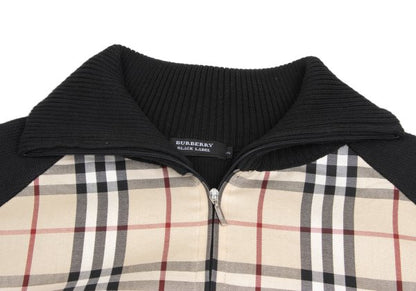 BURBERRY BLACK LABEL Nova Check Zip Sweater Black Size 2