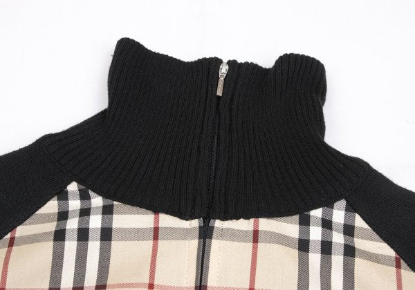 BURBERRY BLACK LABEL Nova Check Zip Sweater Black Size 2