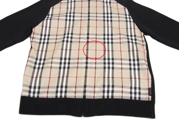 BURBERRY BLACK LABEL Nova Check Zip Sweater Black Size 2