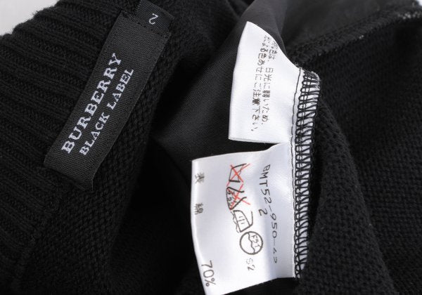 BURBERRY BLACK LABEL Nova Check Zip Sweater Black Size 2