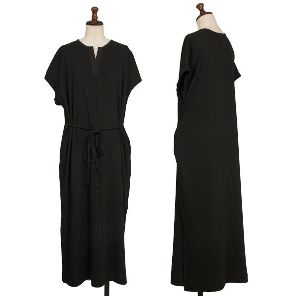 Johnbull Cotton Rib Skipper Midi Dress Black Size F