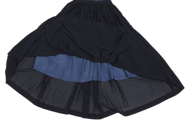 COMME des GARCONS Poly Gathered Sheer Skirt Navy Size M