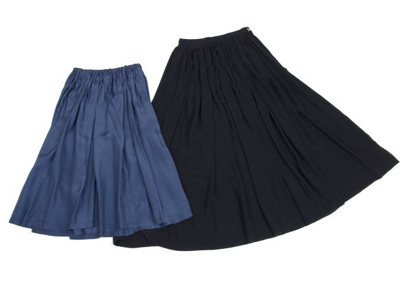 COMME des GARCONS Poly Gathered Sheer Skirt Navy Size M
