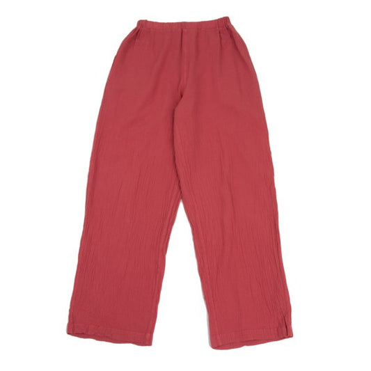 Plantation Crinkle Effect Pants Red Size M