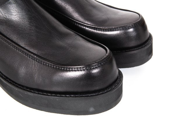 Y's Smooth Leather Platform Zip-Up Boots Black Size 23.5CM