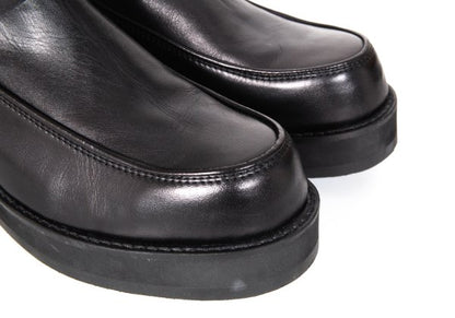 Y's Smooth Leather Platform Zip-Up Boots Black Size 23.5CM