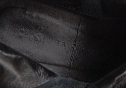 Y's Smooth Leather Platform Zip-Up Boots Black Size 23.5CM
