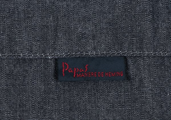 Papas Cotton Chambray Logo Patch SS Shirt Navy Size 48M