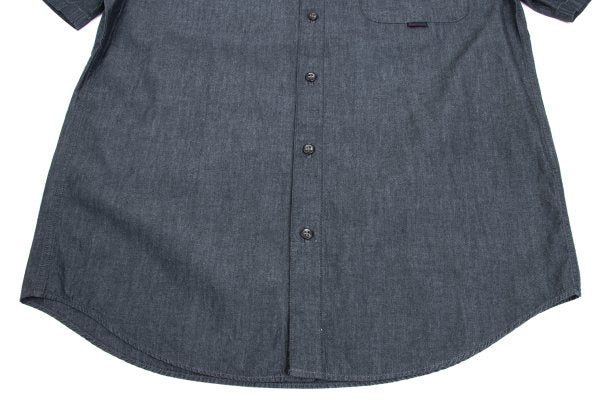 Papas Cotton Chambray Logo Patch SS Shirt Navy Size 48M