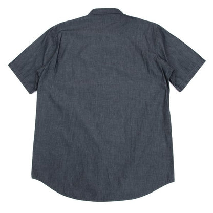 Papas Cotton Chambray Logo Patch SS Shirt Navy Size 48M