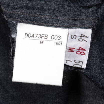 Papas Cotton Chambray Logo Patch SS Shirt Navy Size 48M